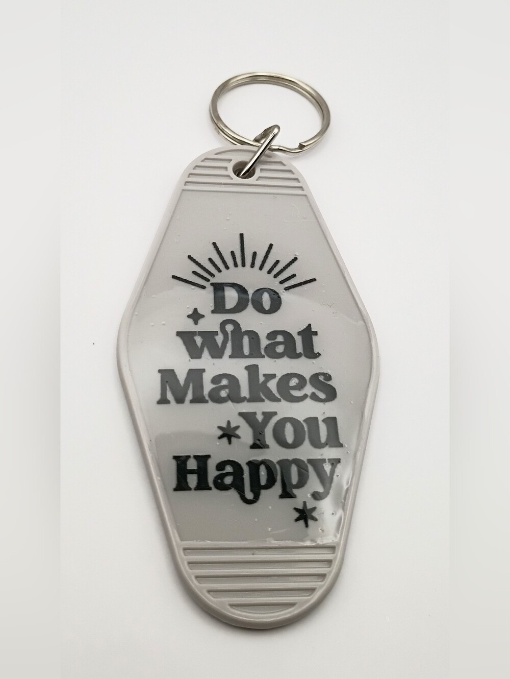 Inspirational 'Do What Makes You Happy' Keychain - Gray & Black